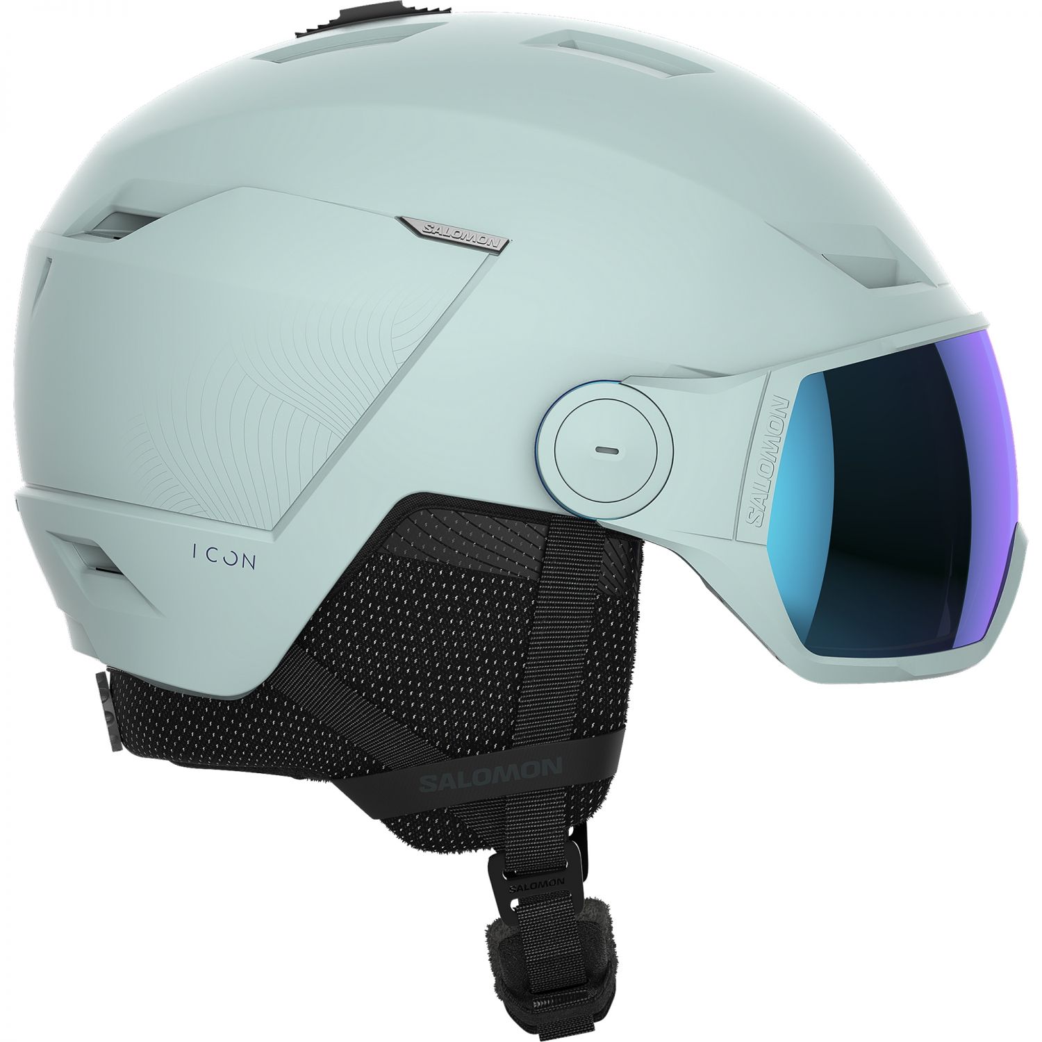 Salomon Icon LT Visor, casco de esquí con visera, color aguamarina