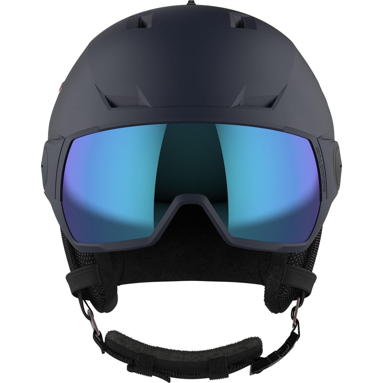 Salomon Icon LT Visor, casque de ski à visière, bleu foncé
