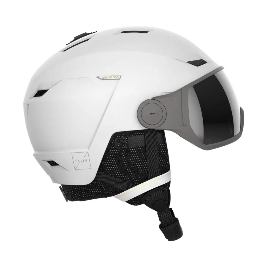 Salomon Icon LT Visor FLS, Skihelm mit Visir, weiß