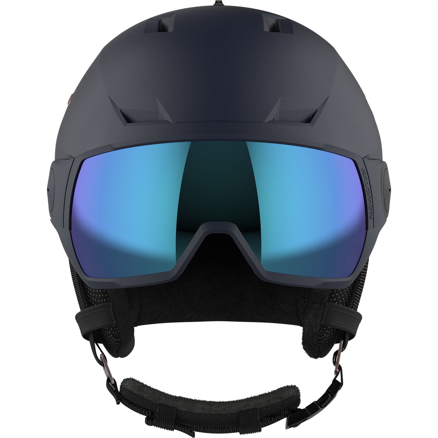 Salomon Icon LT Visor, kask narciarski z wizjerem, ciemnoniebieski