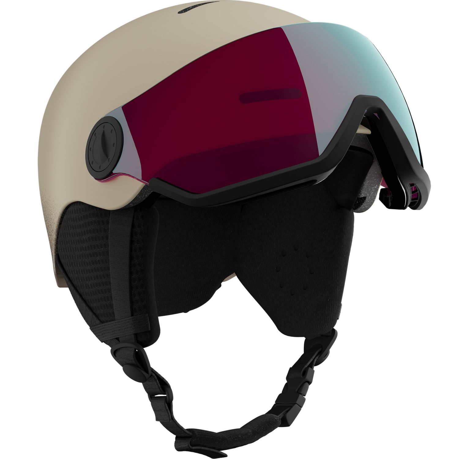Salomon Orka Visor, capacete de esqui com viseira, júnior, bege