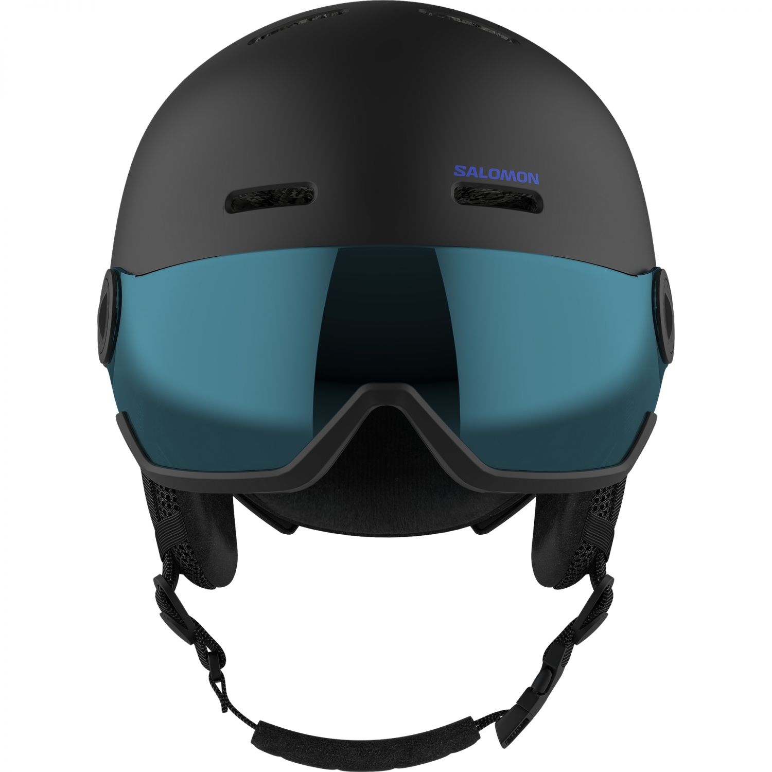 Salomon Orka Visor, capacete de esqui com viseira, júnior, preto