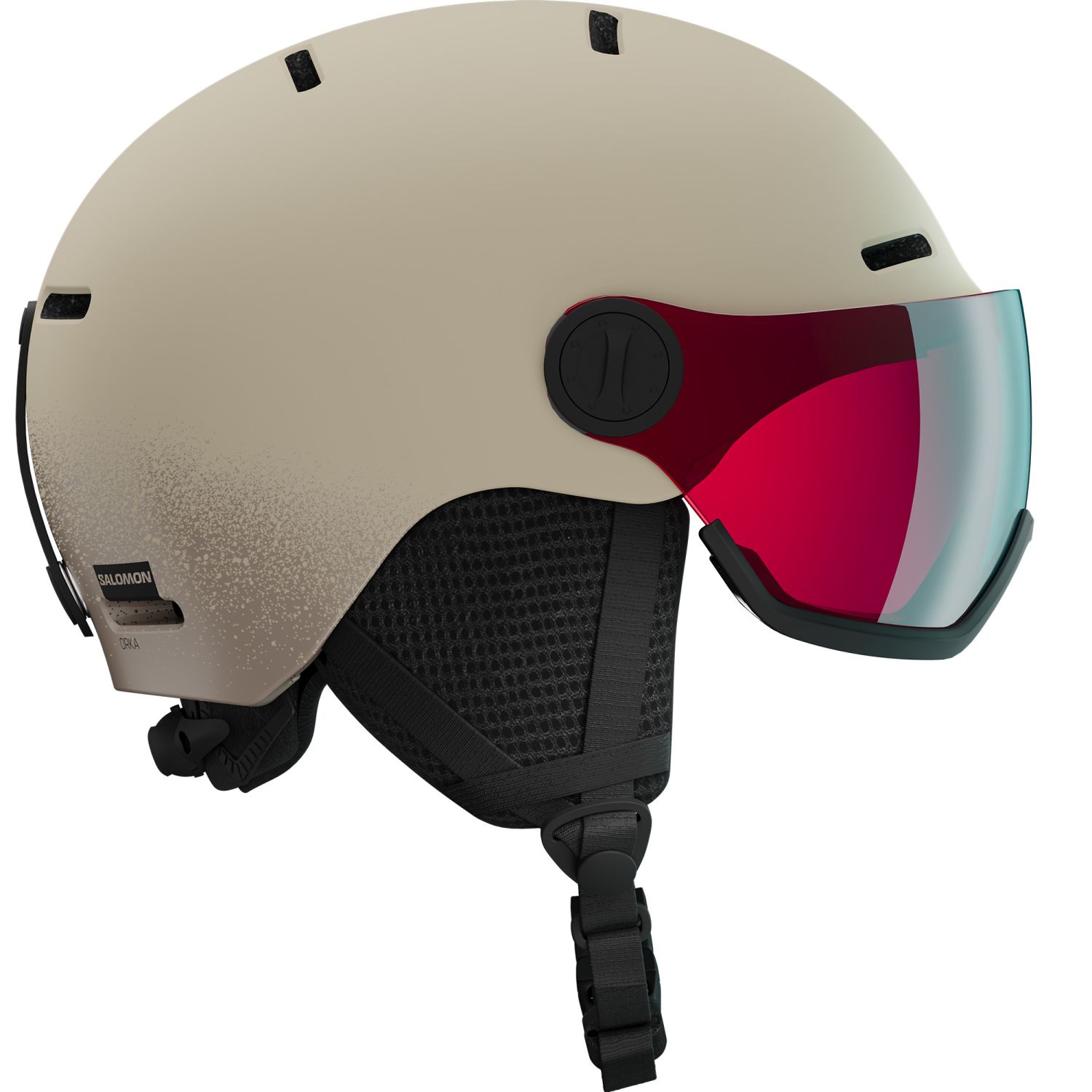Salomon Orka Visor, casco da sci con visiera, junior, beige