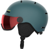 Salomon Orka Visor, casco de esquí con visera, junior, verde oscuro