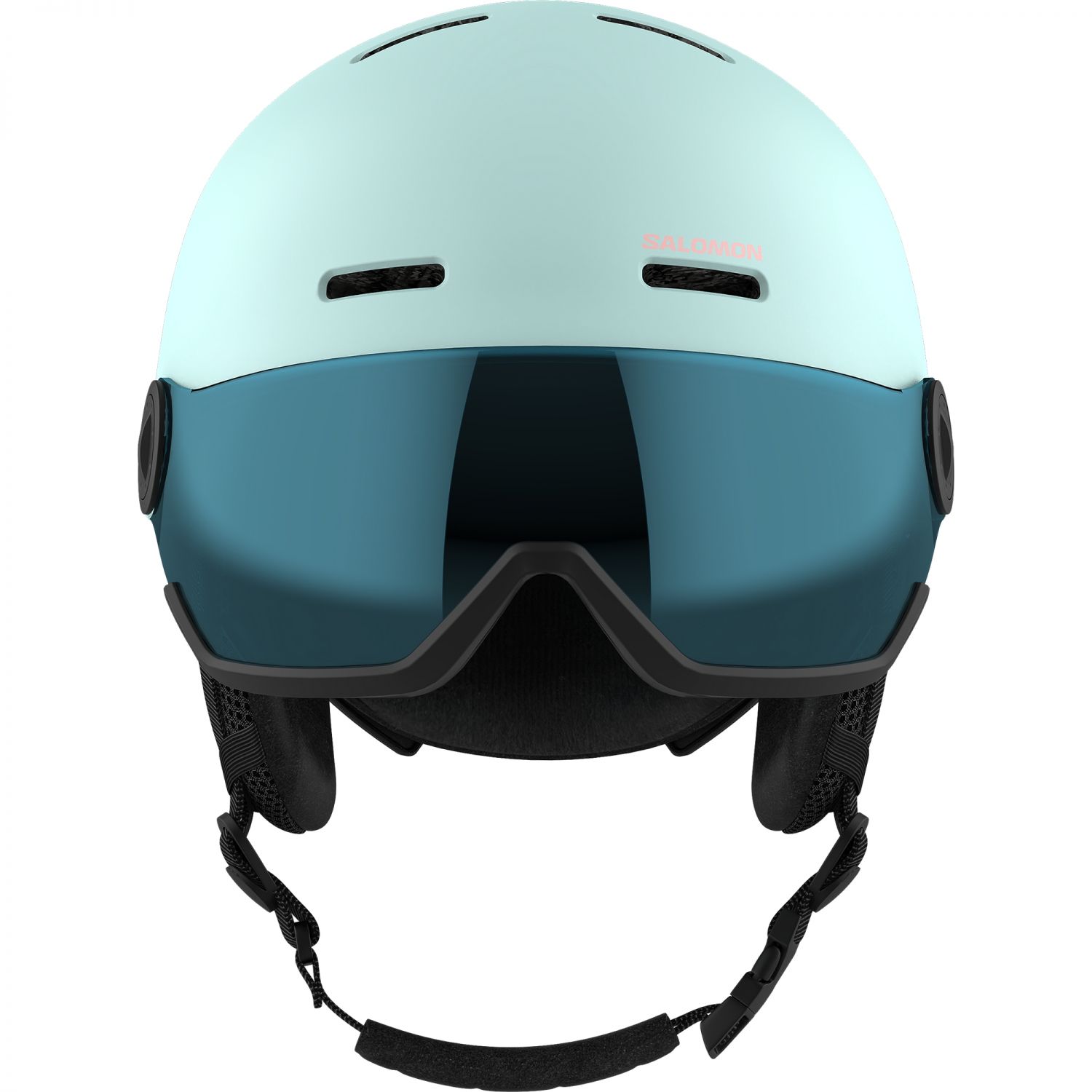 Salomon Orka Visor, casque de ski à visière, junior, bleu clair