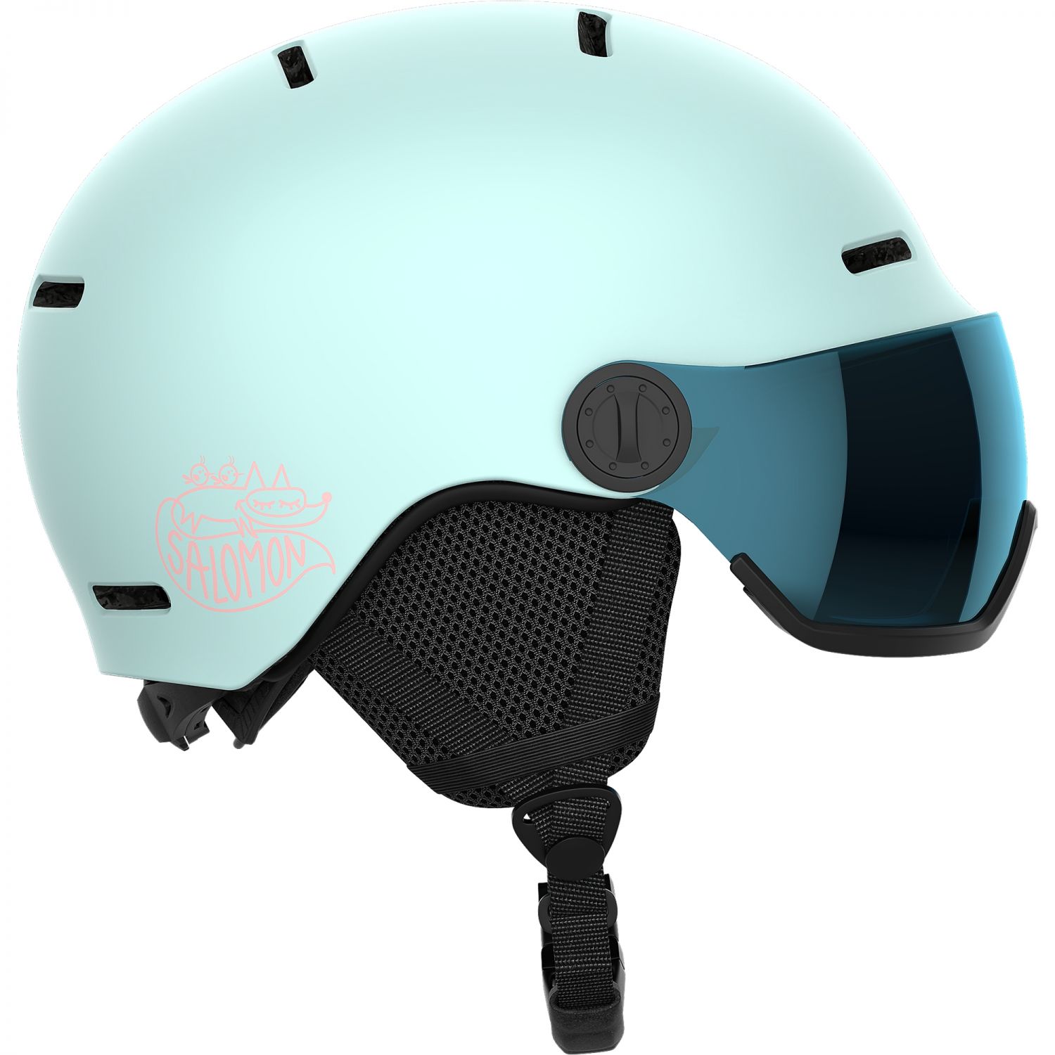 Salomon Orka Visor, casque de ski à visière, junior, bleu clair