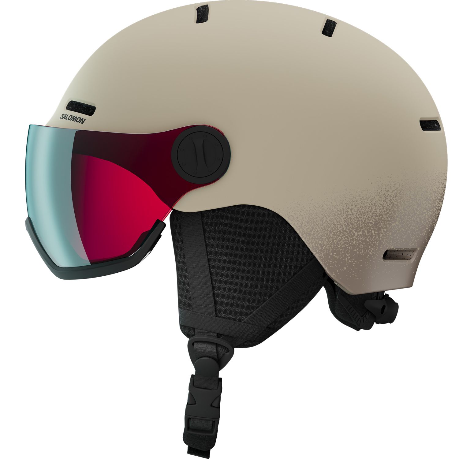 Salomon Orka Visor, lyžiarska prilba s visorom, junior, béžová
