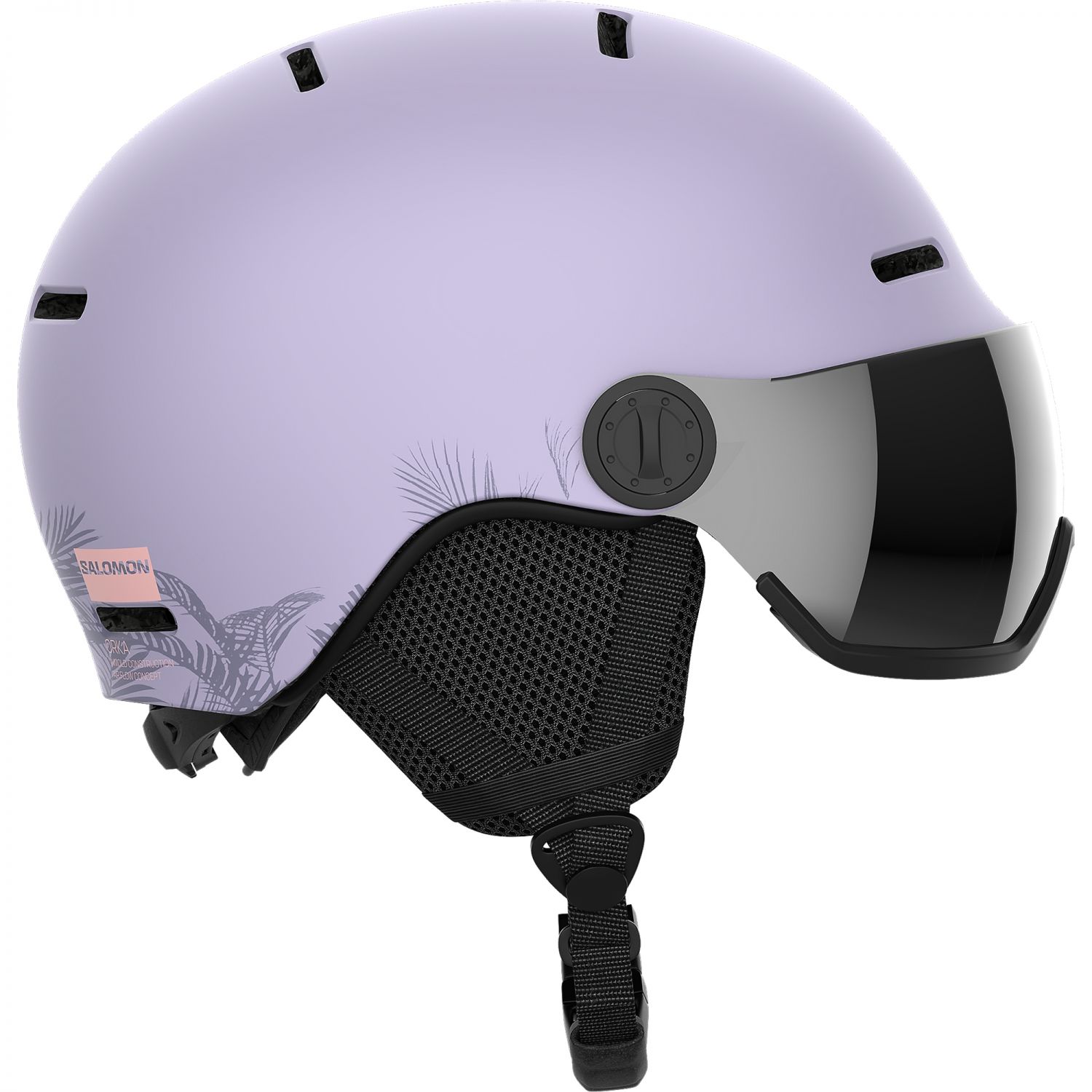 Salomon Orka Visor, lyžiarska prilba s hľadím, juniorská, fialová
