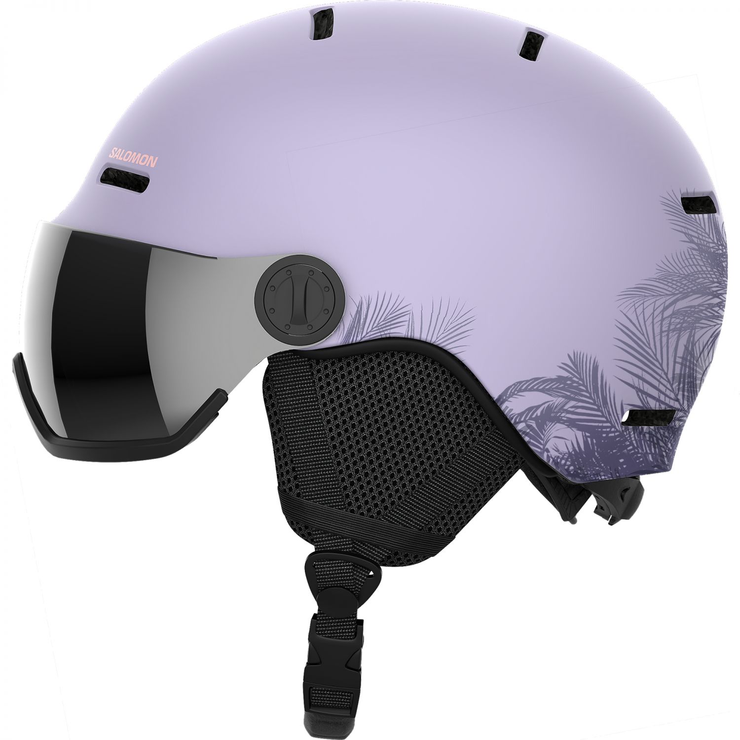 Salomon Orka Visor, lyžiarska prilba s hľadím, juniorská, fialová