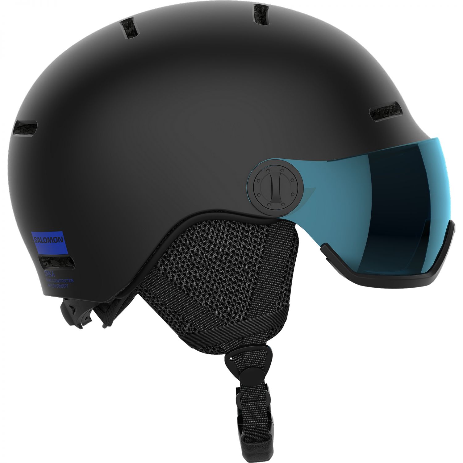 Salomon Orka Visor, lyžiarska prilba so štítom, junior, čierna