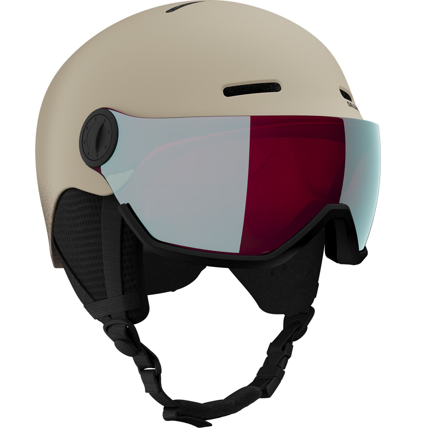 Salomon Orka Visor, Skidhjälm med Visir, Junior, Beige