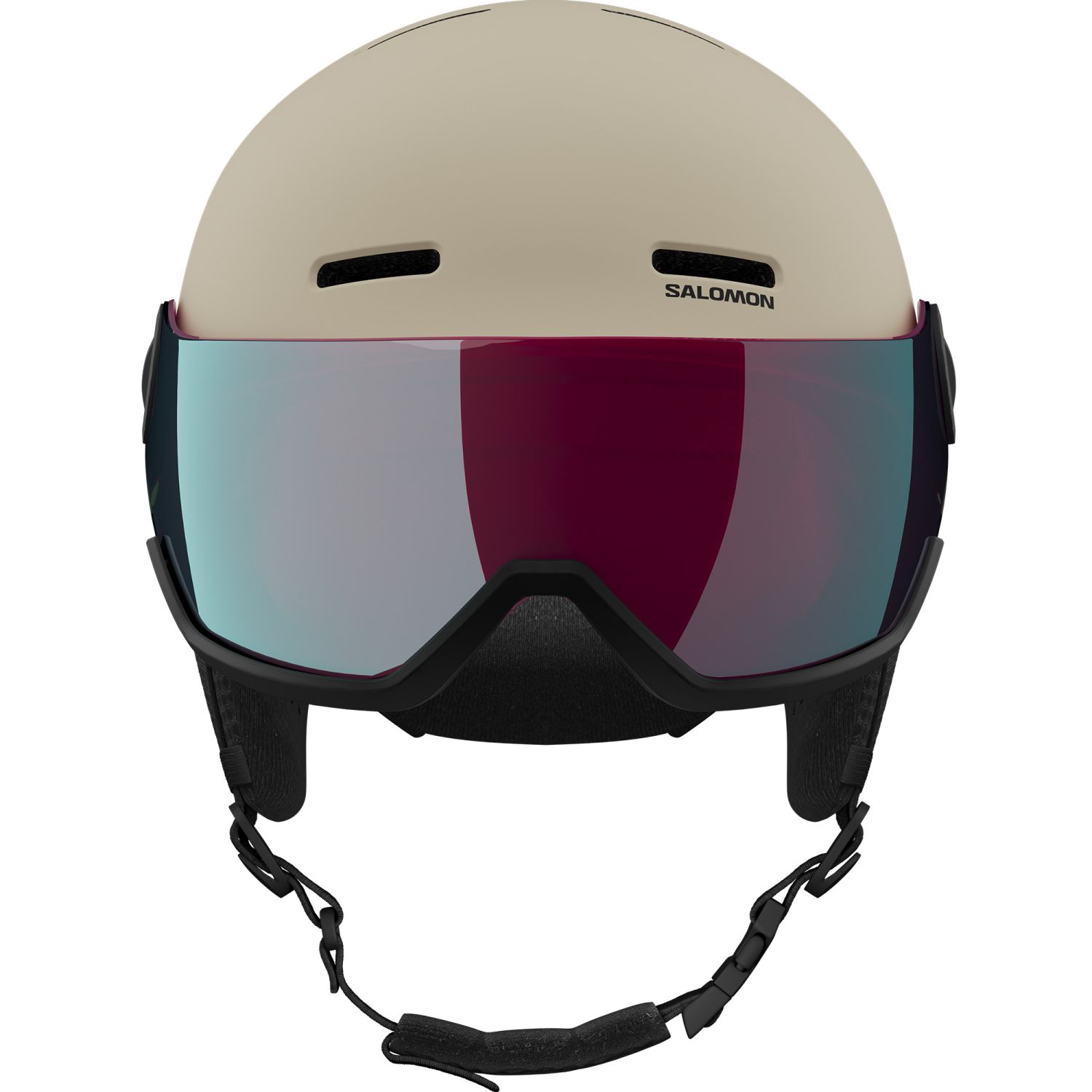 Salomon Orka Visor, Skidhjälm med Visir, Junior, Beige