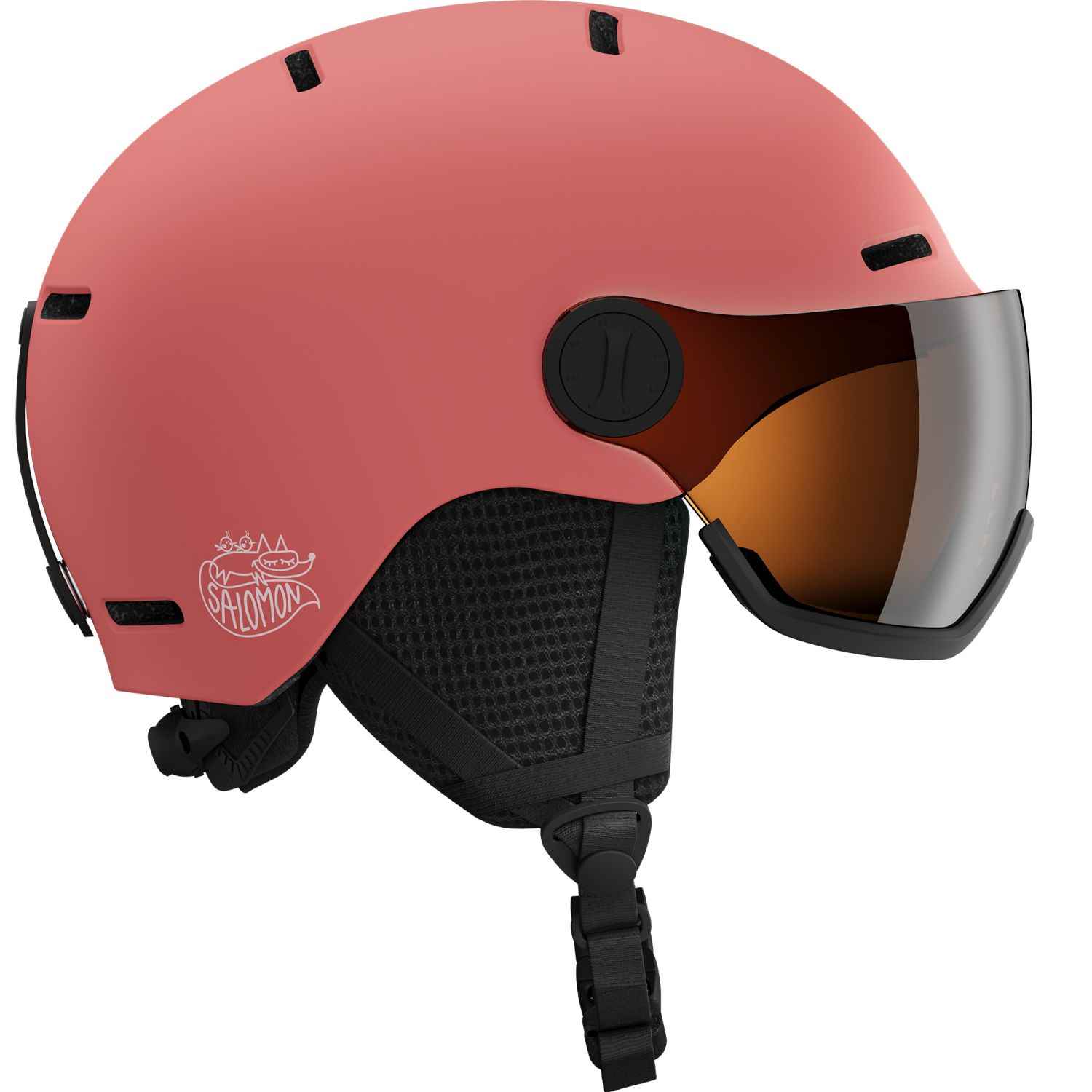 Salomon Orka Visor, Skidhjälm med Visir, Junior, Orange