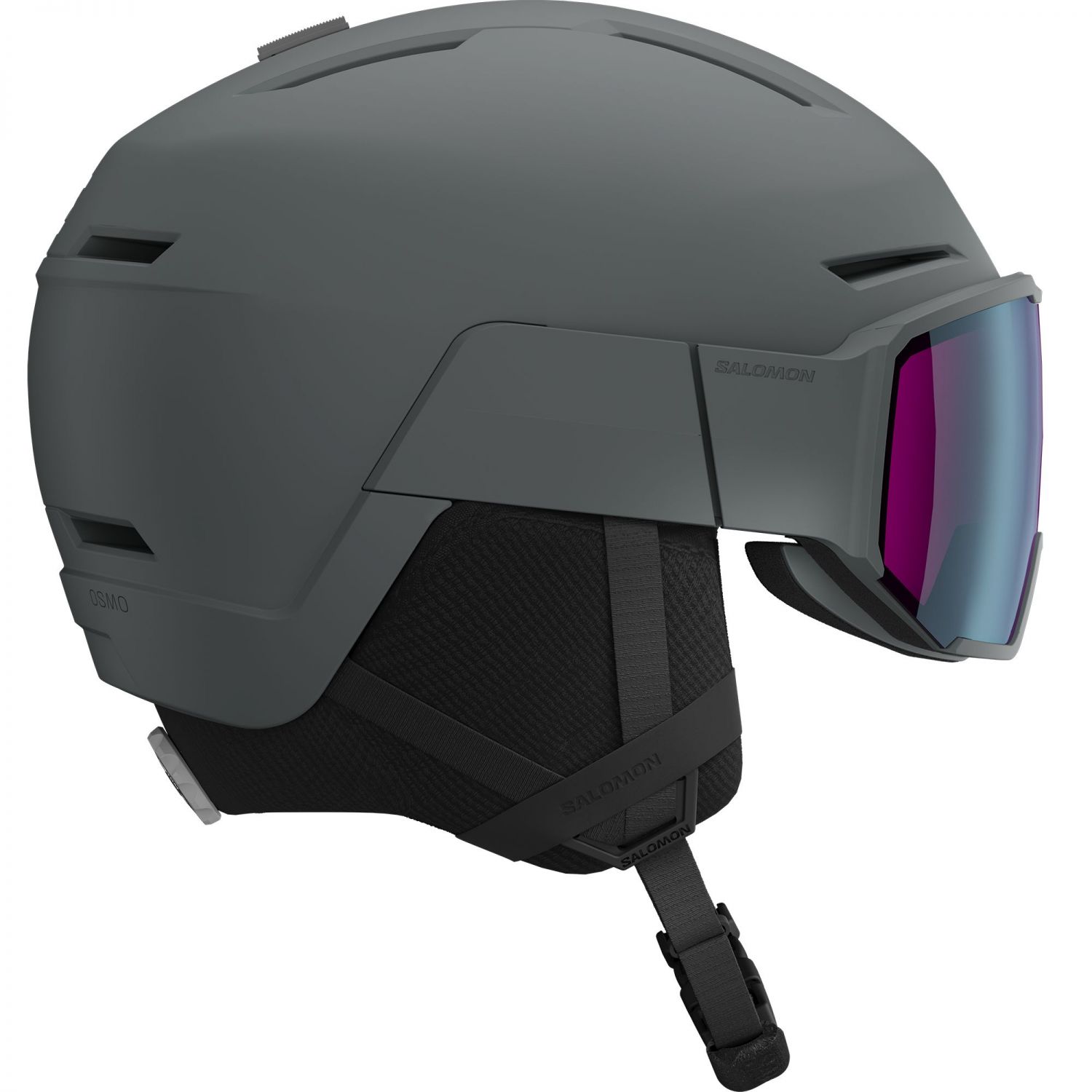 Salomon Osmo Simga, casco da sci con visiera, grigio