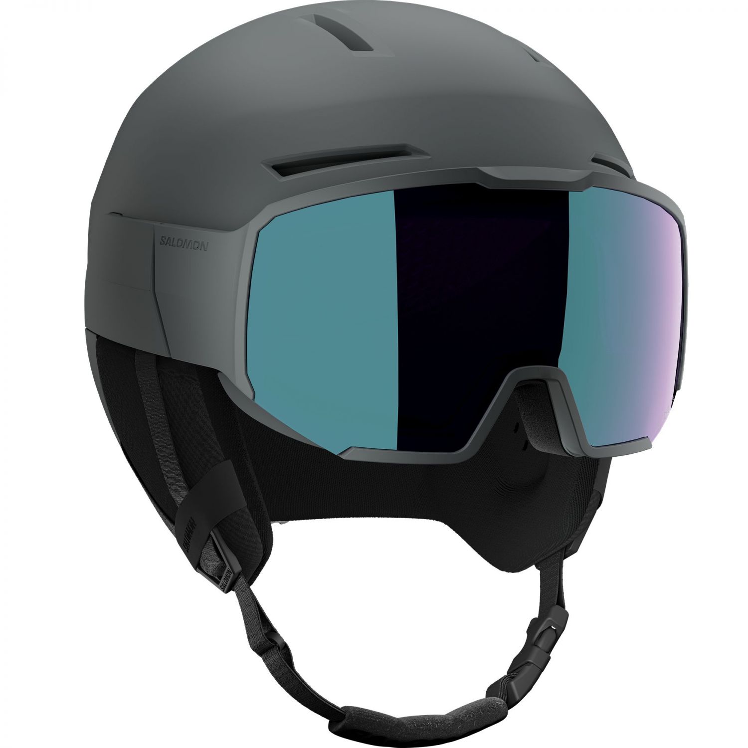 Salomon Osmo Simga, casco de esquí con visera, gris