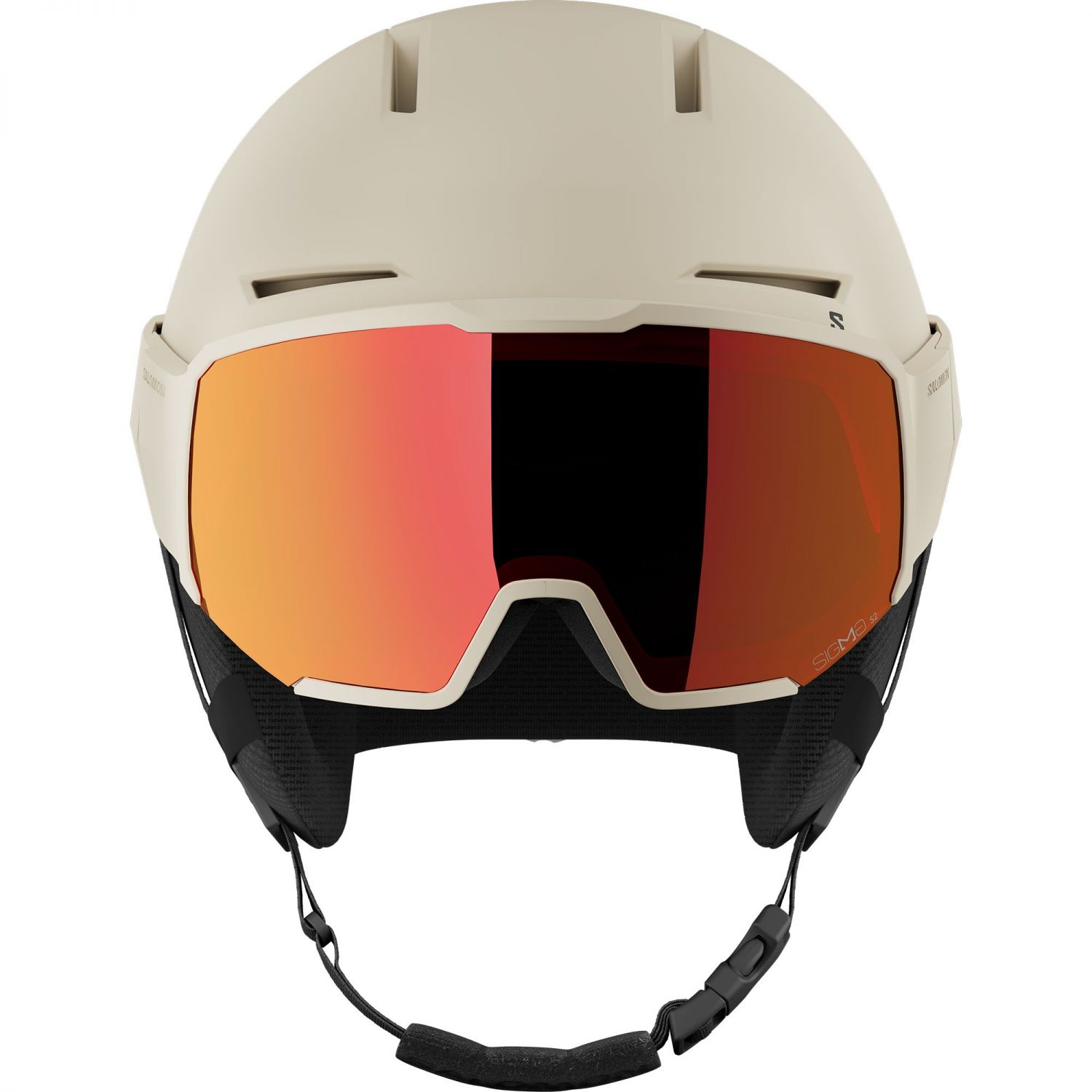 Salomon Osmo Simga, laskettelukypärä visiirillä, beige