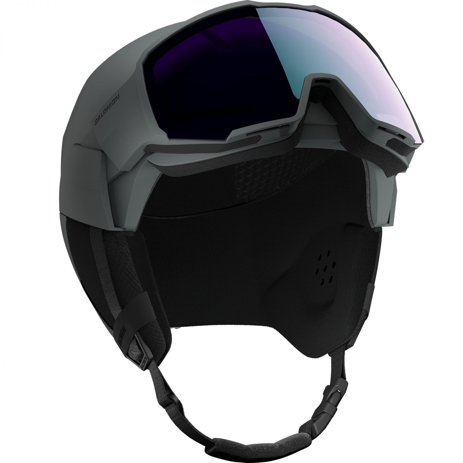 Salomon Osmo Simga, Skihelm mit Visier, grau