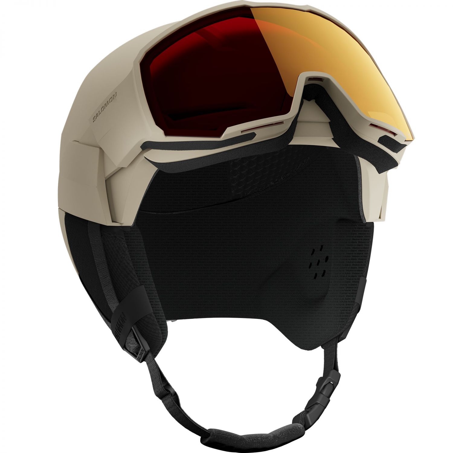 Salomon Osmo Simga, skihjelm med visir, beige