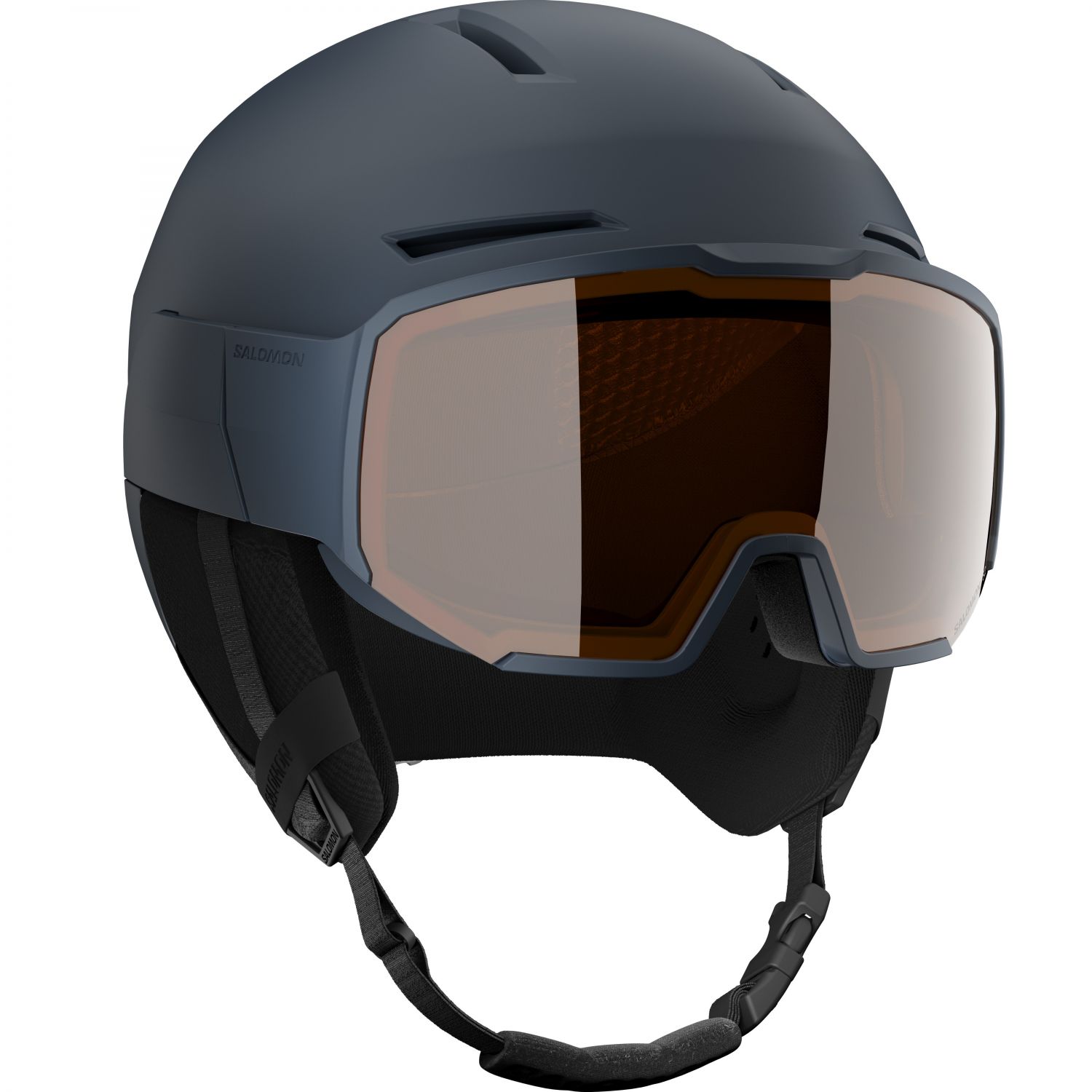 Salomon Osmo, ski helm met vizier, donkerblauw