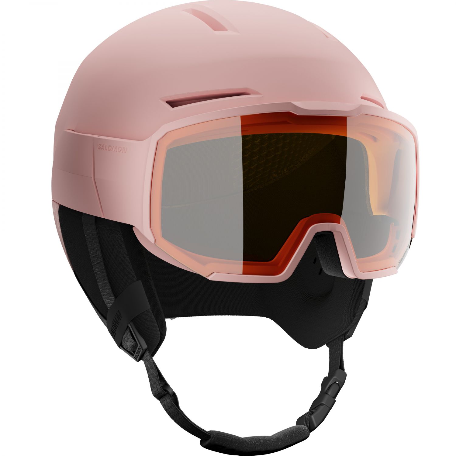 Salomon Osmo, ski helm met vizier, roze