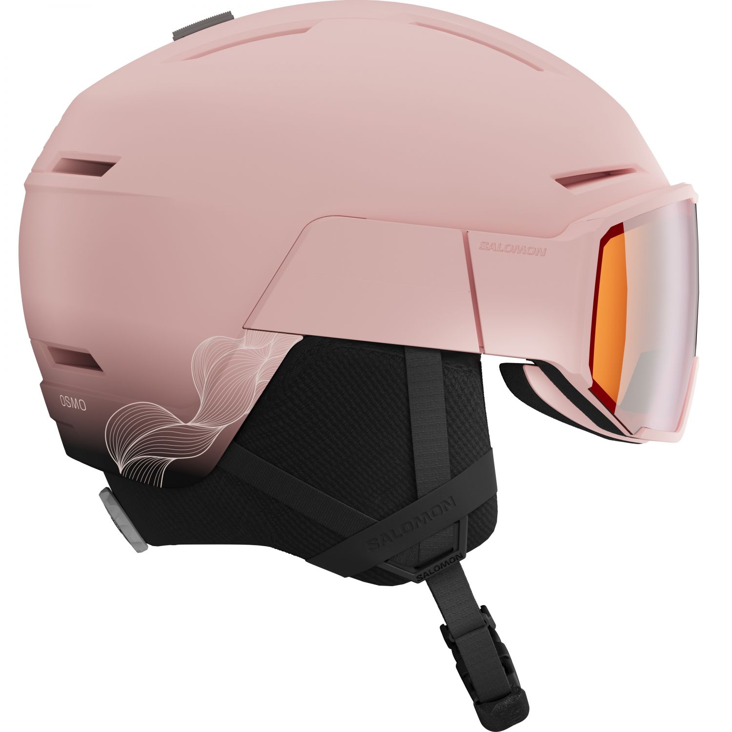 Salomon Osmo, ski helm met vizier, roze