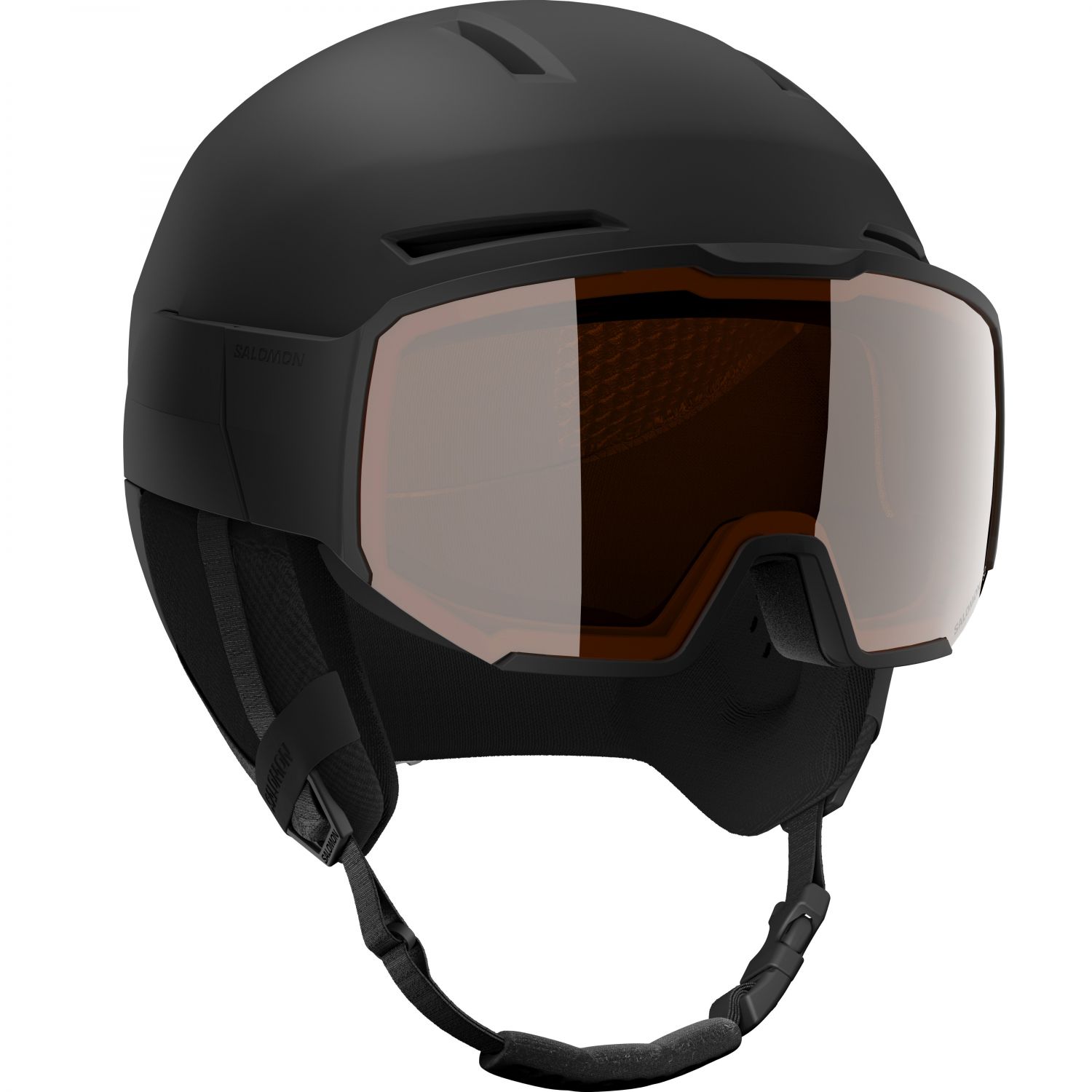 Salomon Osmo, ski helm met vizier, zwart