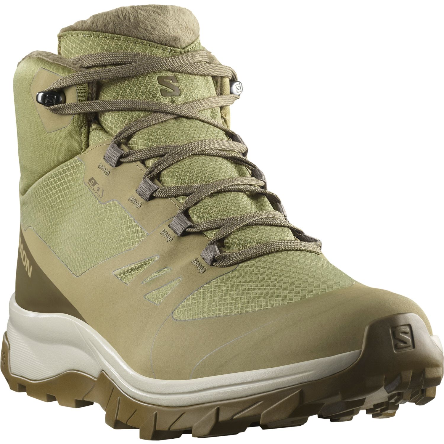 Salomon Outsnap WP, Vinterstøvler, Herre, Aloe/Stone Gray/Coyote Brown