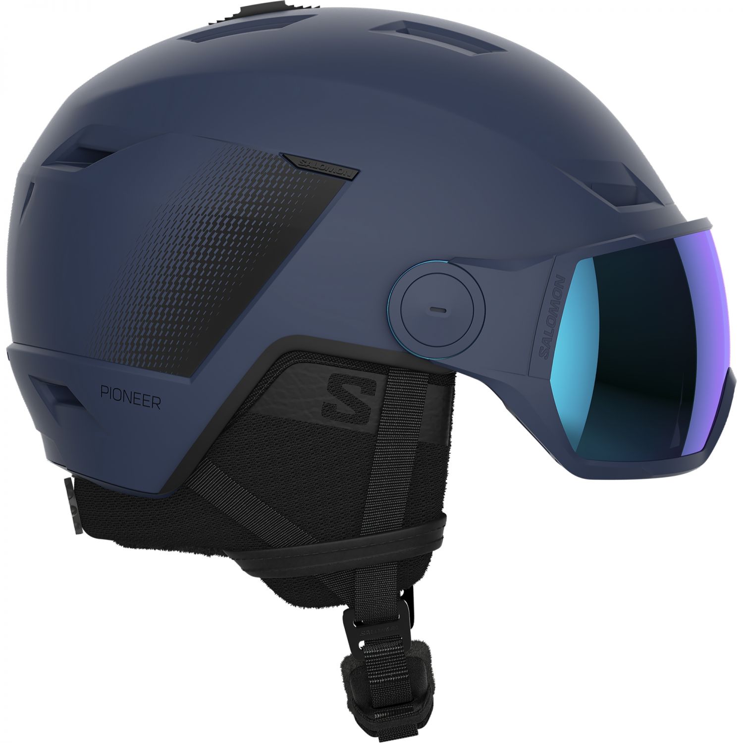 Salomon Pioneer LT Visor, casque de ski avec visière, bleu