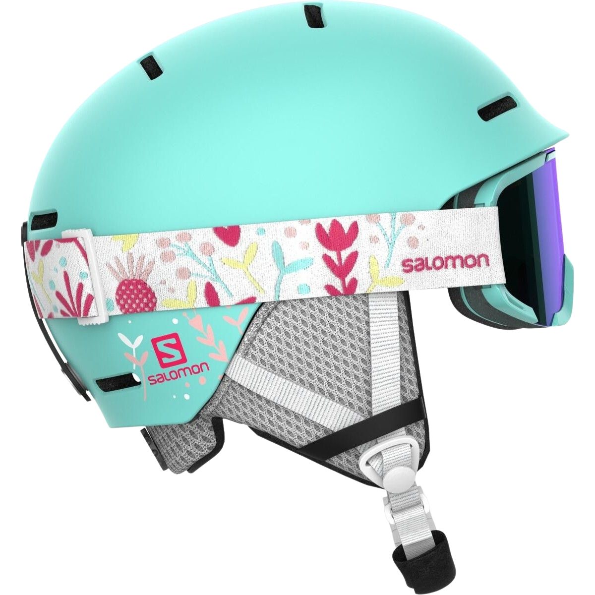 Salomon helmet+goggles, junior, aruba