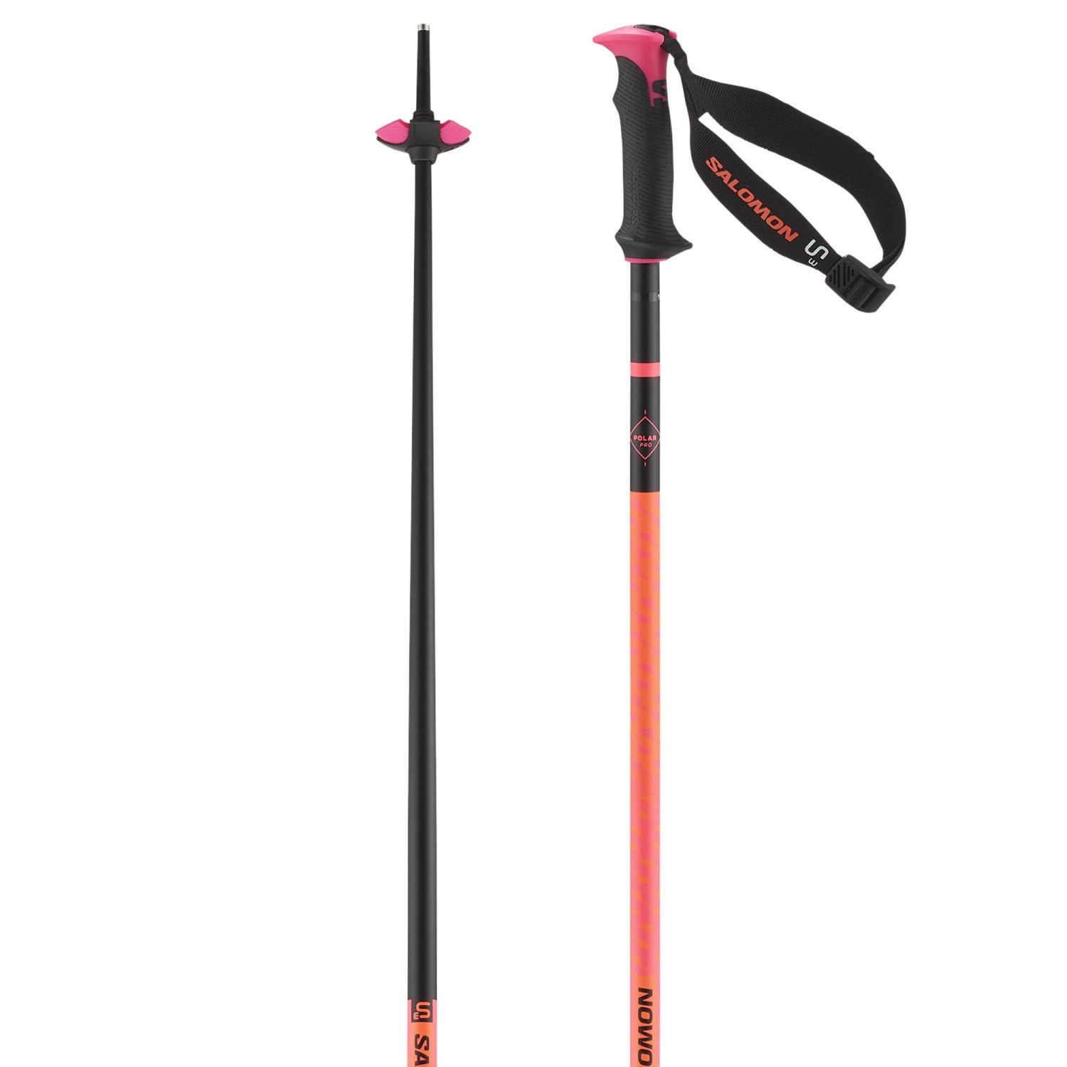 Salomon Polar Pro S3, ski poles, flame