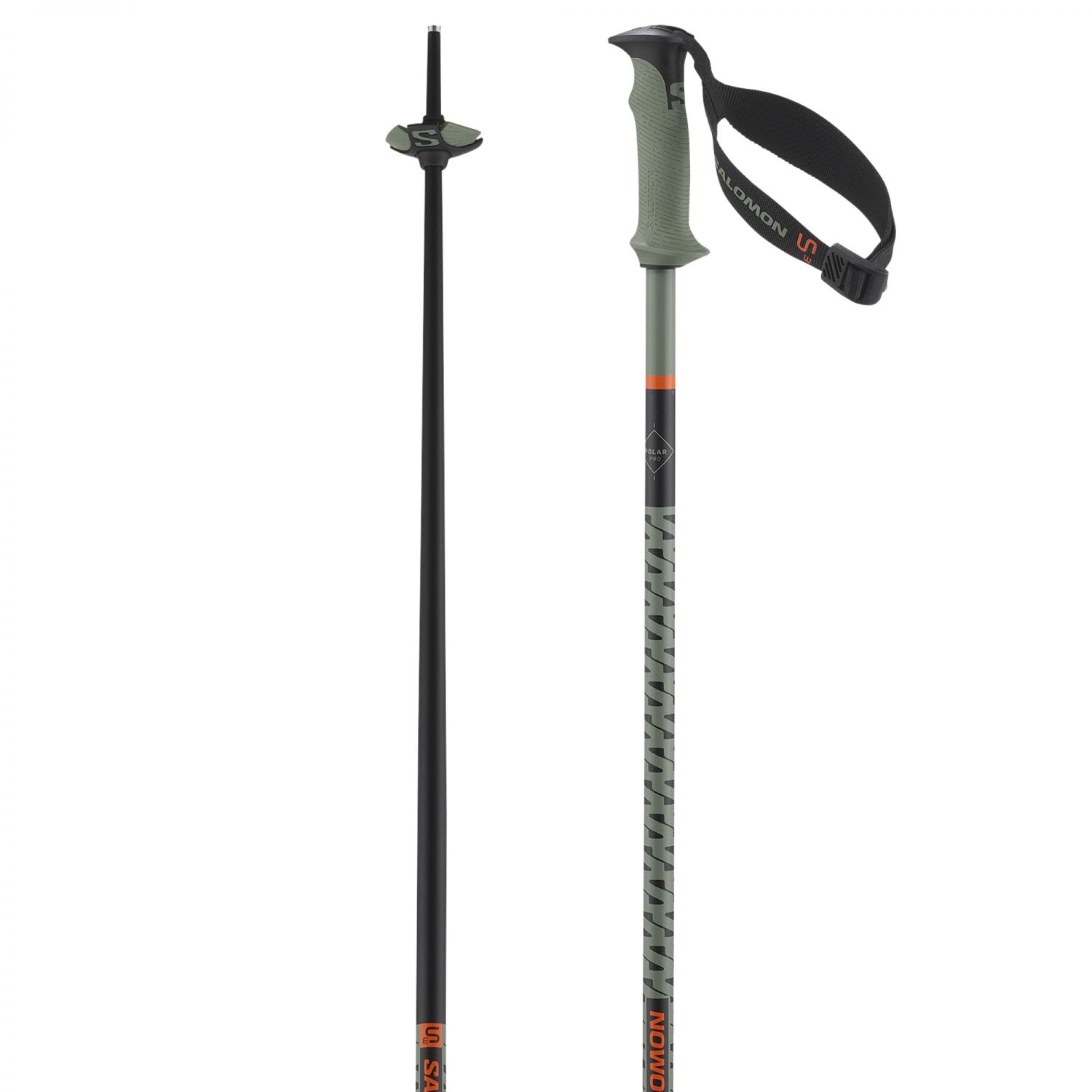 Salomon Polar Pro S3, ski poles, oil green