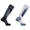 Salomon S/Access, meias de esqui, 2 pares, cinza/branco