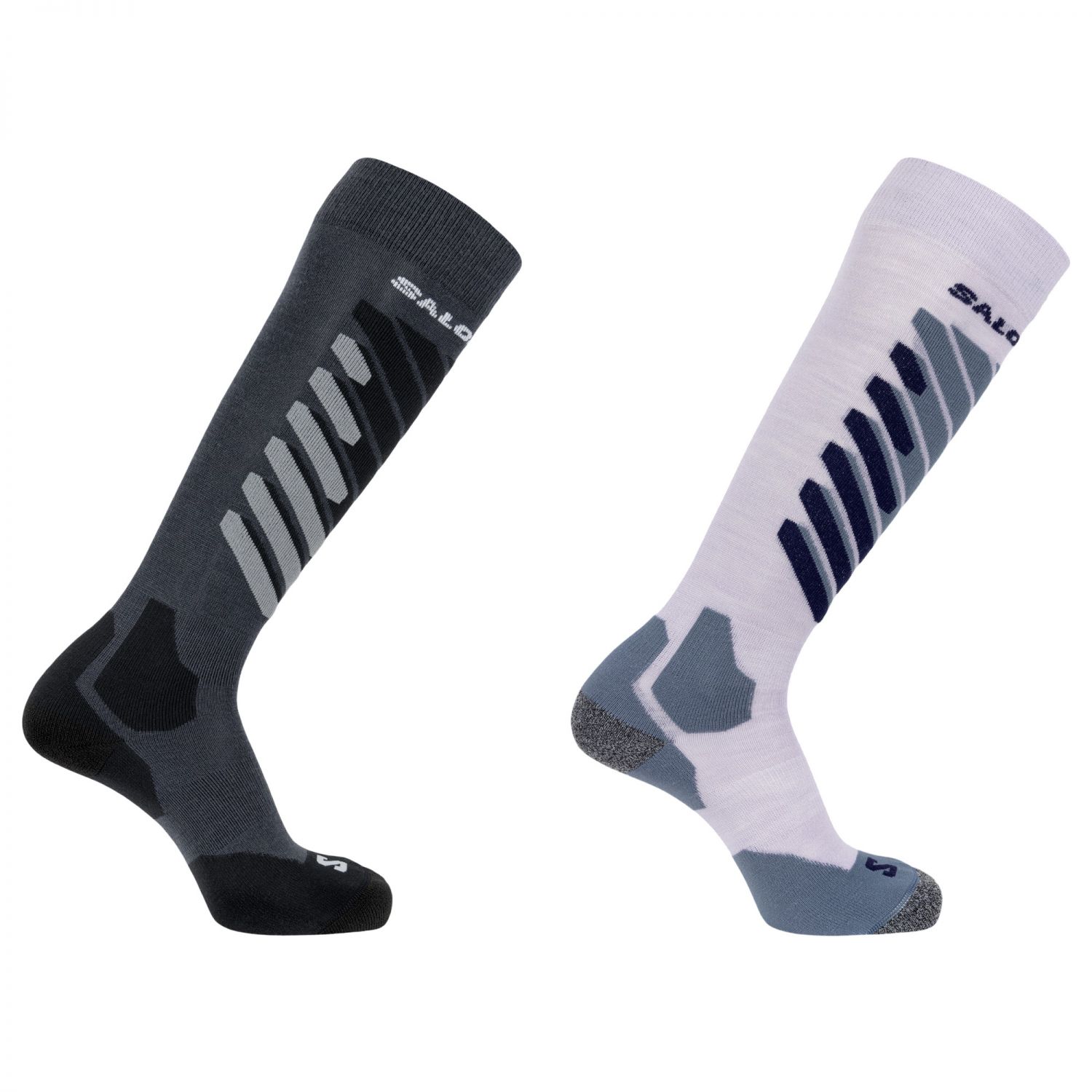 Salomon S/Access, meias de esqui, 2 pares, cinza/branco