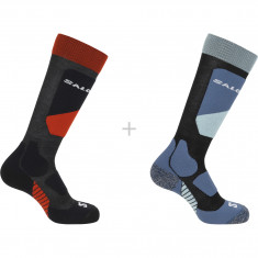 Salomon S/Access, sízokni, 2 darabos csomag, junior, fekete/kék