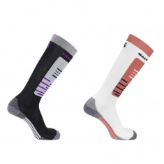Salomon S/Access ski socks, 2-pack, deep black/white