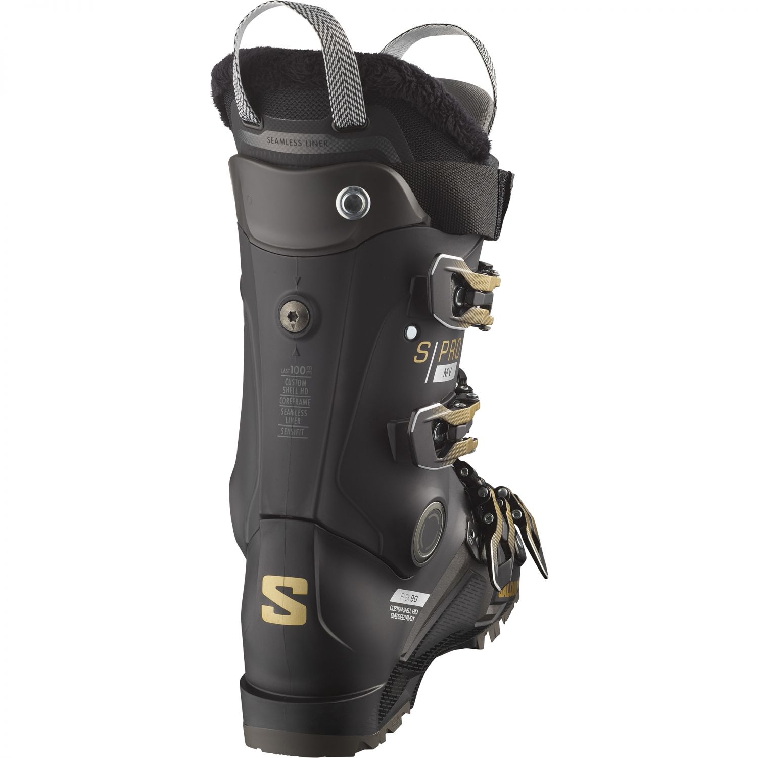 Salomon S/PRO MV 90 W GW, skischoenen, dame, zwart/goud/wit