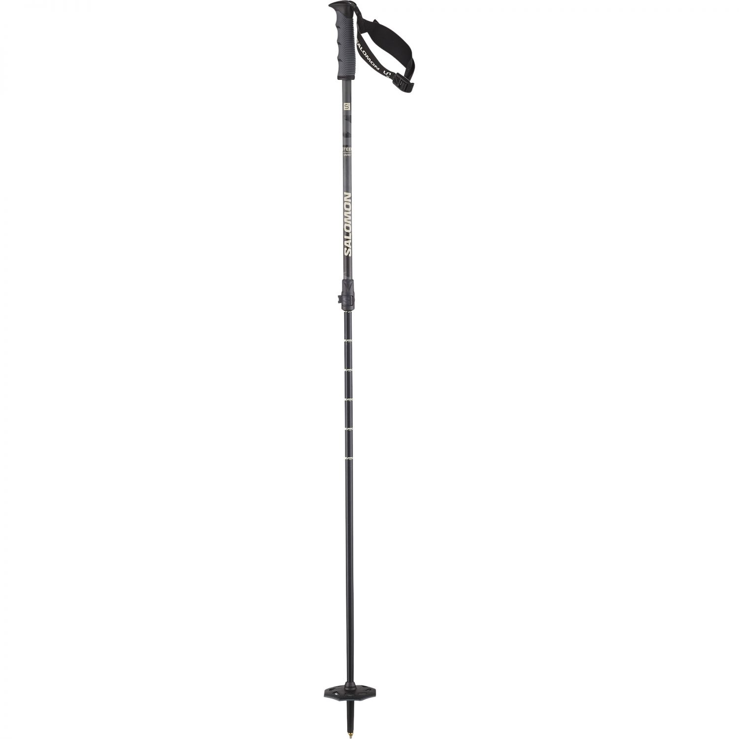 Salomon Steep Vario S3, bâtons de ski, noir