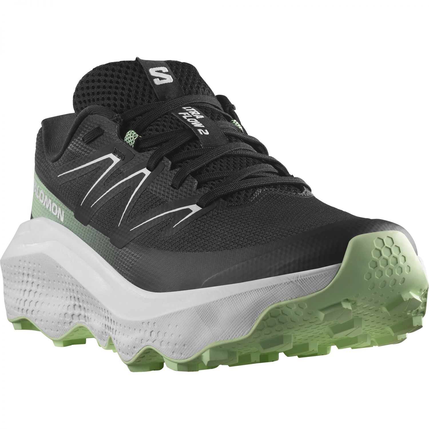 Salomon Ultra Flow 2, trailová obuv, pánska, čierna/svetlozelená