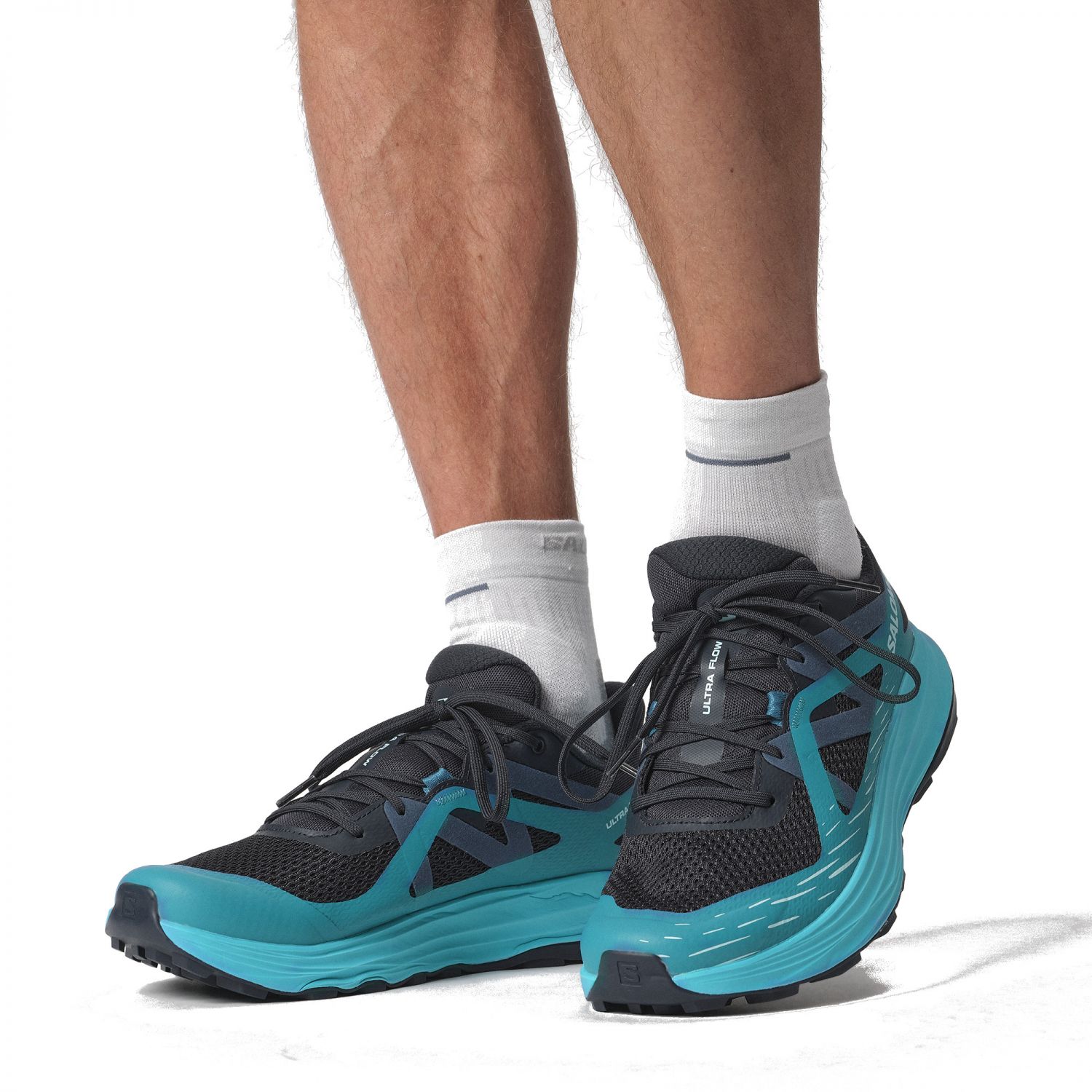 Salomon Ultra Flow, trail shoes, men, carbon/tahitian tide/deep dive
