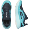Salomon Ultra Flow, trail shoes, women, carbon/peacock blue/white