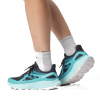 Salomon Ultra Flow, trail shoes, women, carbon/peacock blue/white