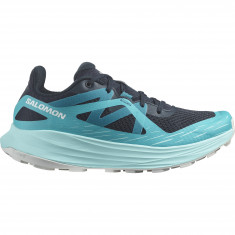 Salomon Ultra Flow, trail shoes, women, carbon/peacock blue/white