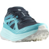 Salomon Ultra Flow, trail shoes, women, carbon/peacock blue/white