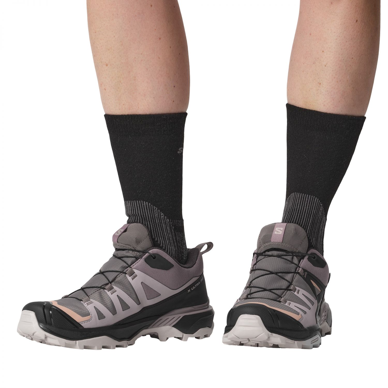 Salomon X Ultra Access Crew 2-Pack, meias de caminhada, preto