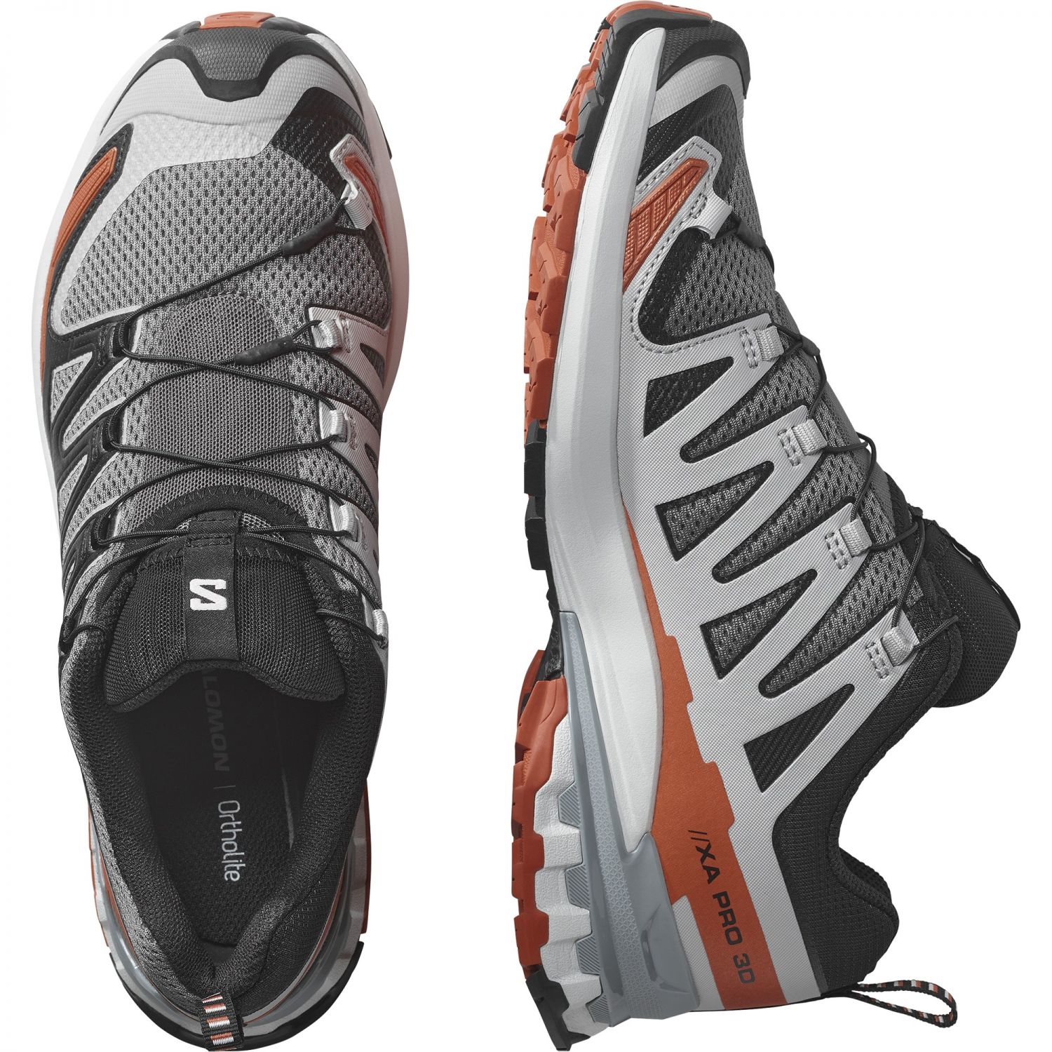 Salomon XA Pro 3D V9, calçado de trail, homem, cinzento/vermelho