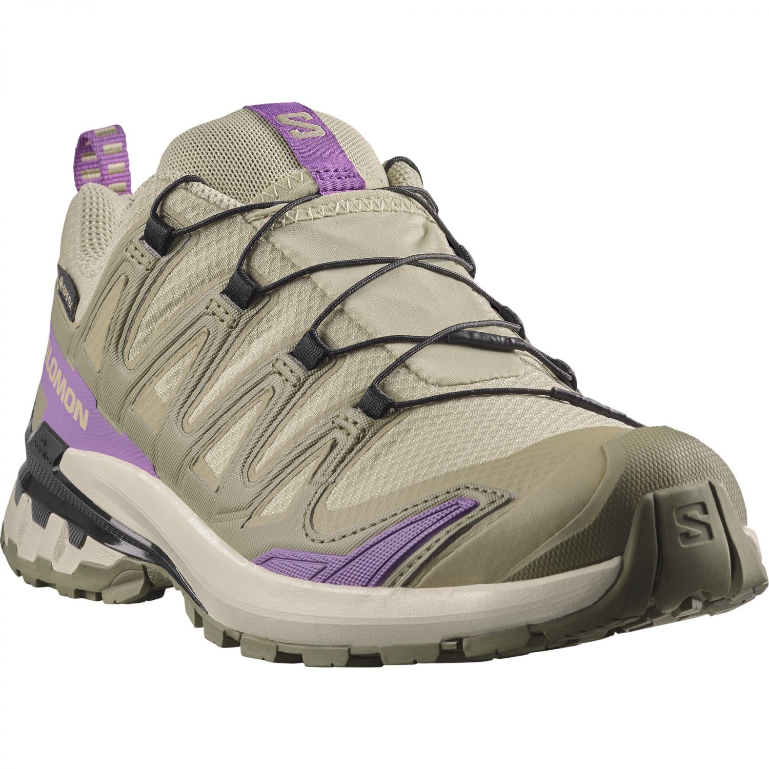Salomon XA PRO 3D V9 GTX, calçado de trail, mulher, verde/roxo