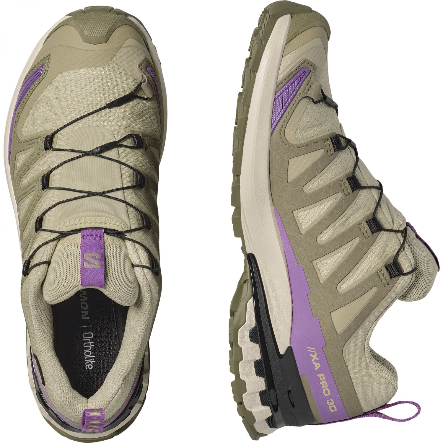 Salomon XA PRO 3D V9 GTX, pantofi de trail, femei, verde/violet