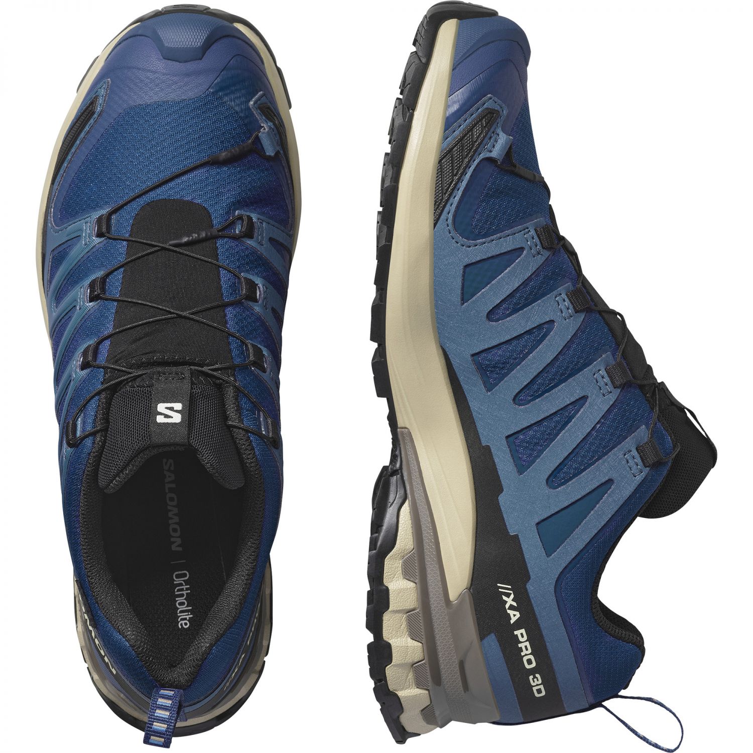 Salomon XA Pro 3D V9 GTX, trail shoes, men, poseidon/white pepper/falcon