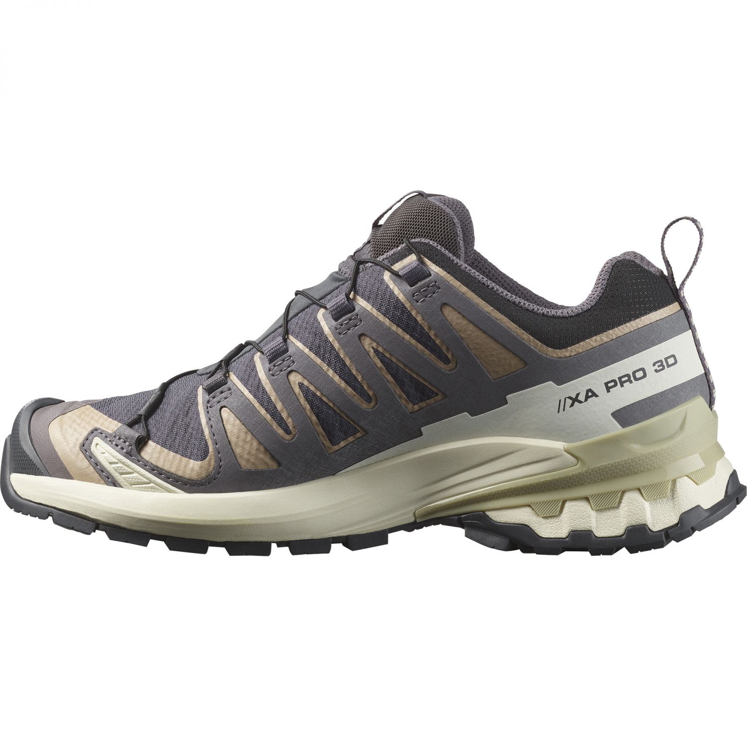 Salomon XA Pro 3D V9 GTX, trail shoes, women, nine iron/oxford tan/alfalfa