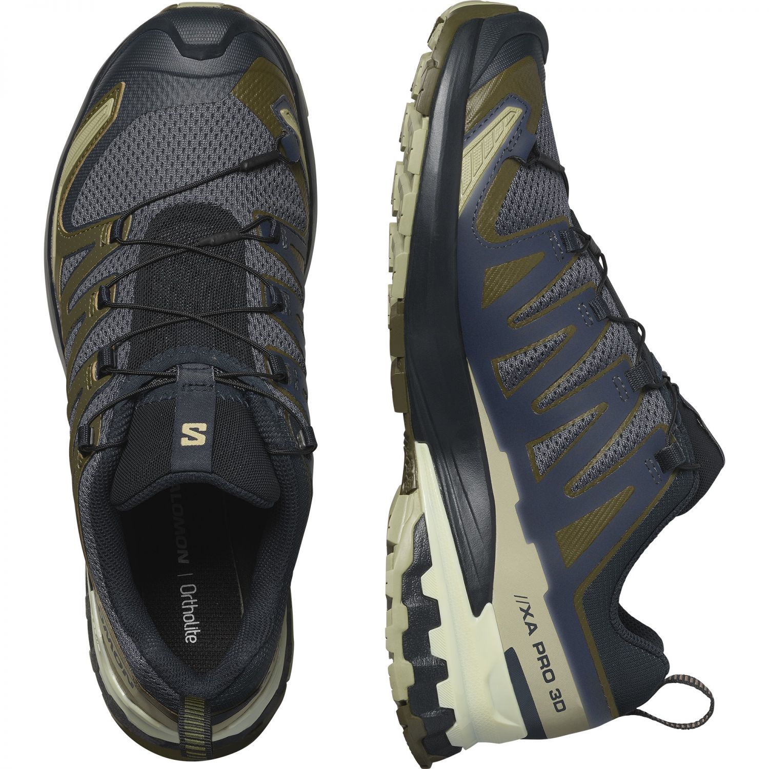 Salomon XA Pro 3D V9, sapatos de trilha, masculino, verde/preto